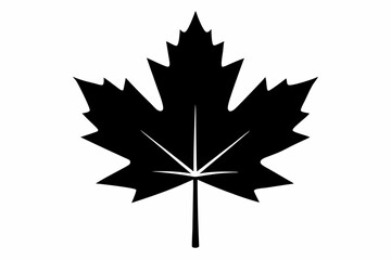Canadian maple leaf black silhouette vector, maple leaf icon