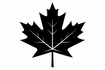 Canadian maple leaf black silhouette vector, maple leaf icon