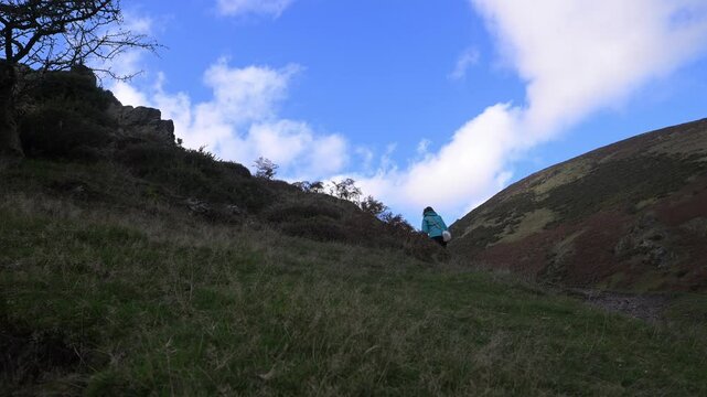 Adele walking and hiking in Carding Mill Valley, Shropshire.