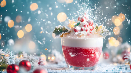 Whimsical Christmas Punch Design for Themed Wallpaper and Creative Banner Card