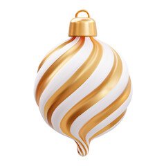 An elegant white and gold Christmas toy.