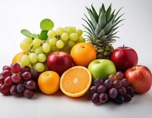 fruits on a white background