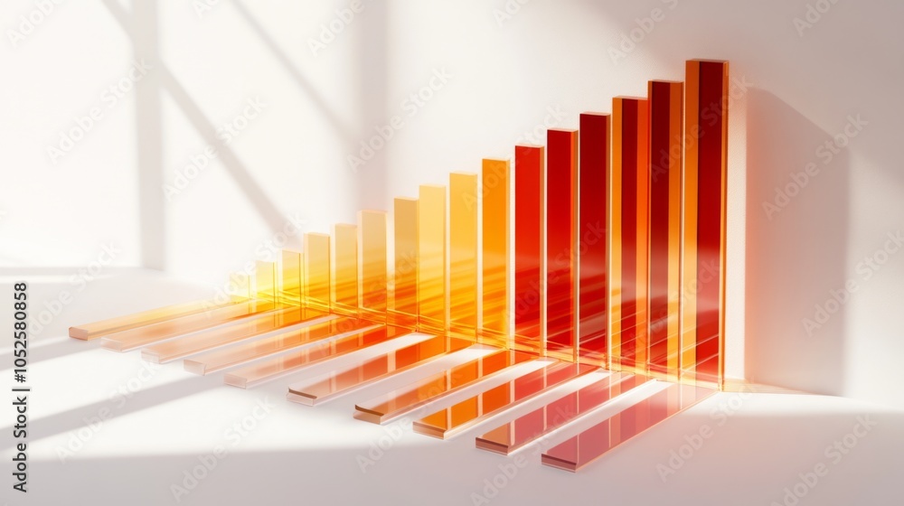 Poster rise in performance bar graph visualization concept