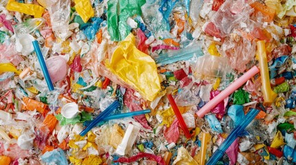 Fototapeta premium A Close-Up View of Colorful Plastic Waste