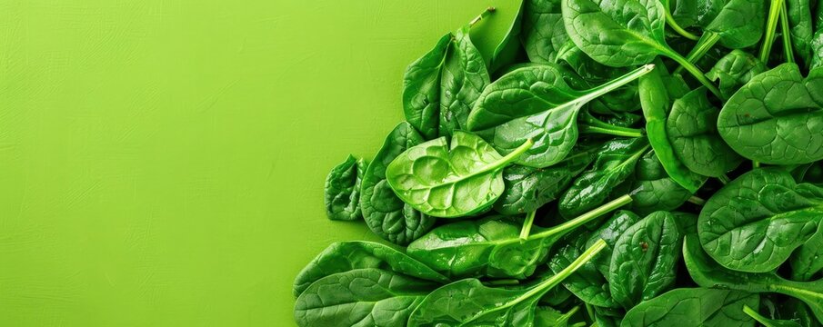 Spoiled spinach, wilted and slimy, flat design illustration, copy space for text, focus cover all object, deep dept of field