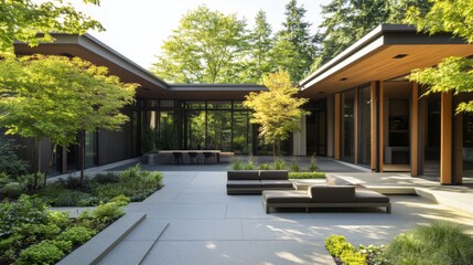 Modern Architecture with Serene Outdoor Space