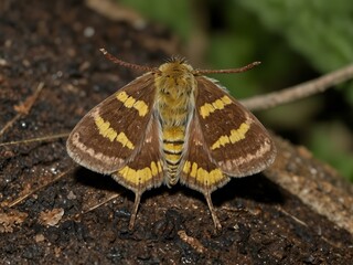 Naklejka premium Olive-brown moth (Pyrausta despicata).