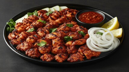 Deliciously Spiced Grilled Chicken Platter for Sharing