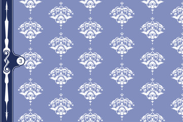 Luxury seamless damask pattern background, Victorian elegance, Vector illustration with classic baroque floral design and color composition, suitable for print media design, wallpaper, textile,etc