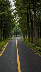 Obraz premium Road featuring a bicycle path.