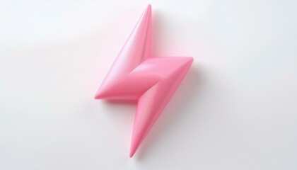 Stylized Pink Lightning Bolt Sculpture