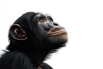 Fototapeta premium Portrait of a Powerful Black Primate in the Wild, Isolated on Transparent Background