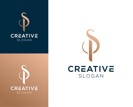 Luxury Initial letter SP PS logo design vector illustration