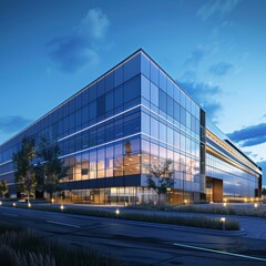 Modern data center building       "The modern data center building showcases cutting-edge architecture and advanced technology designed to optimize performance and efficiency."
"With its sleek glass  