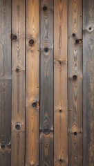 Fototapeta premium Rustic wooden plank wall with knots warm brown tones and natural weathering for a cozy look