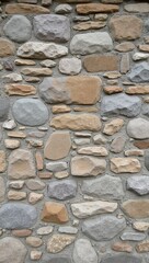 Rugged stone wall background in shades of gray beige and brown
