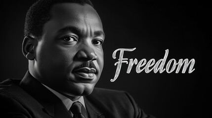 Martin embodies strength and determination, reflecting deeply on the theme of freedom