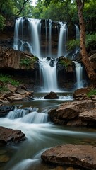 Waterfall in Jatashankar forest, Junagadh, Gujarat, India.