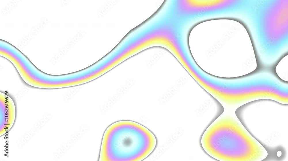 Poster colorful holographic abstract liquid waves futuristic motion loop background