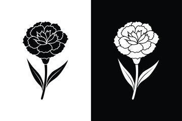 Carnation icon from nature outline collection ,icon isolated on white background.	