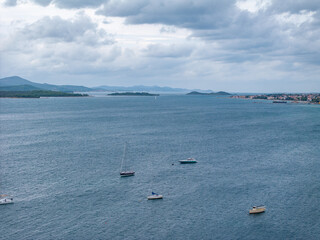 Croatia - Biograd - Dalmatia - beautiful drone photo of the city of Biograd and the marina