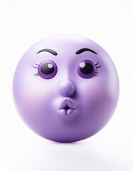 Fototapeta premium Cute purple face blowing a kiss
