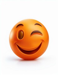 Fototapeta premium Winking yellow smiley face