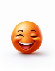 Fototapeta premium Smiling emoji with closed eyes