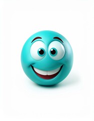 Fototapeta premium Smiling blue emoji