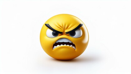 Fototapeta premium Angry yellow emoticon