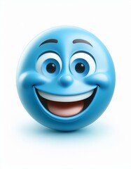Fototapeta premium Smiling blue emoji