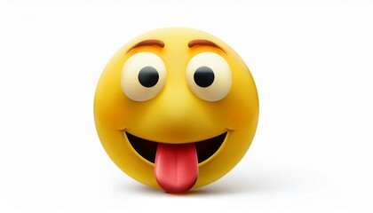 Fototapeta premium Smiling emoticon with tongue out