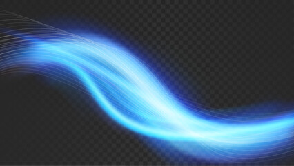 Bright abstract soft neon blue futuristic glowing line background template. Vector illustration