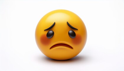 Fototapeta premium A 3D sad emoji.