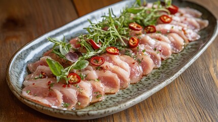 Fresh Sliced Fish with Herbs and Spices