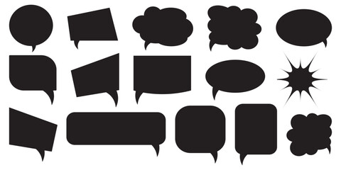 Speech Bubble collection. Talk bubbles with editable stroke and fill, Cloud speech bubbles set.