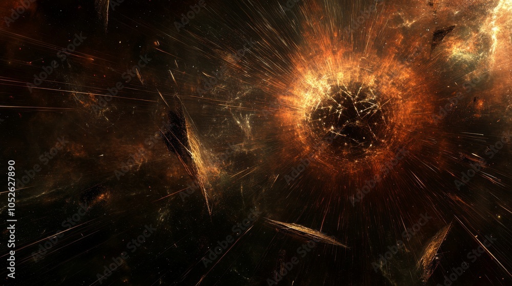 Poster cosmic explosion in space background