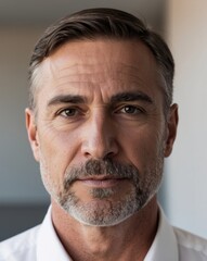 Obraz premium close up of businessman's face with beard.