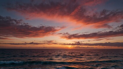 Obraz premium A sunset casting fairy floss colors over the ocean.