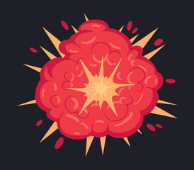 Bomb explosion cloud. Comic smoke dust cloud, puff steam cloud silhouette, steaming dust flat vector illustration. Cartoon smoke explosion cloud