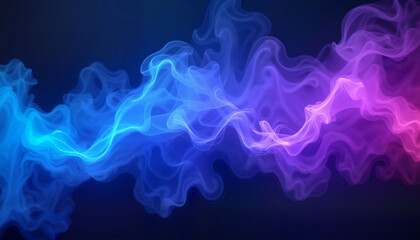 Obraz premium Blue and purple swirling energy waves on dark background