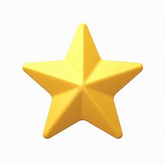 Golden Star Symbol, Isolated on White Background. Golden five-pointed star for rating-related designs and graphics