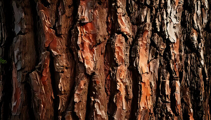 Naklejka premium close tree bark reveals intricate patterns textures