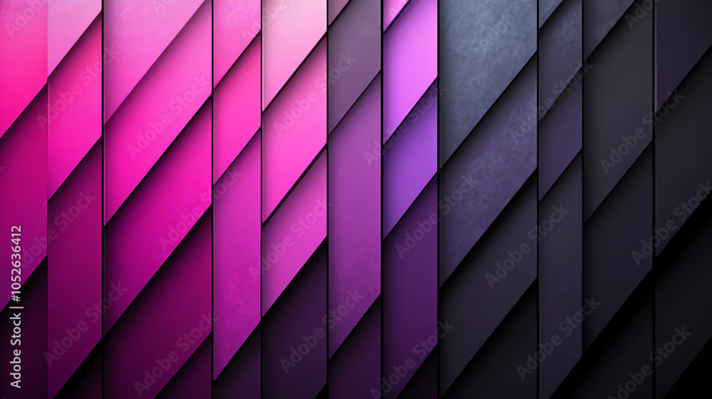 Poster dynamic tech-inspired gradient patterns with layered shapes showcasing vibrant pink and black hues