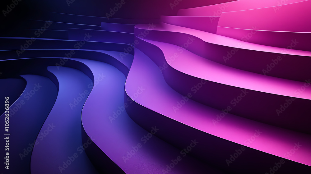 Poster vibrant abstract tech background with flowing gradients and dynamic lines at dusk