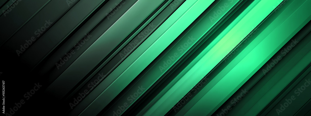 Poster Dynamic Green and Black Tech Gradient Lines Creating Depth in a Modern Digital Landscape