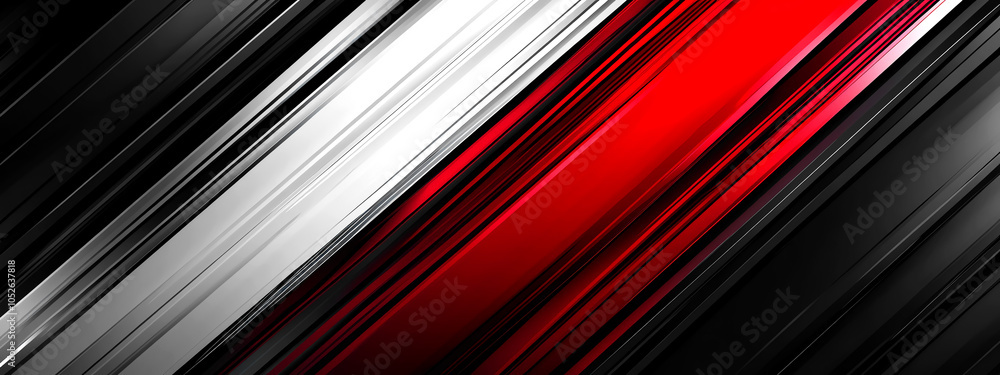 Poster dynamic abstract background with tech-inspired lines and gradients in red, white, and black hues