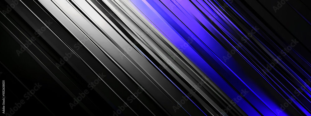 Poster dynamic flowing lines with blue and purple gradients creating a futuristic tech atmosphere