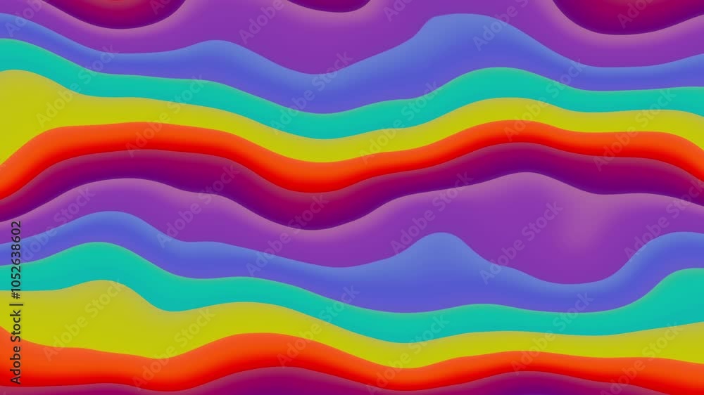 Aufkleber colorful wave abstract looping background animation