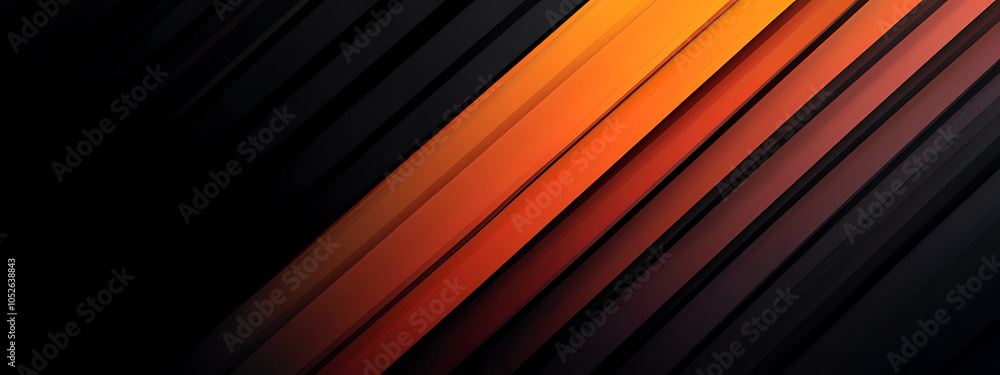 Poster dynamic tech-inspired gradient lines in vibrant orange and black showcasing modern design elements